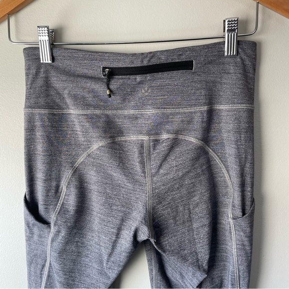 Lululemon Speed Tight Ruched Legging Pant Pockets Heathered Grey Size 4 - Picture 6 of 8